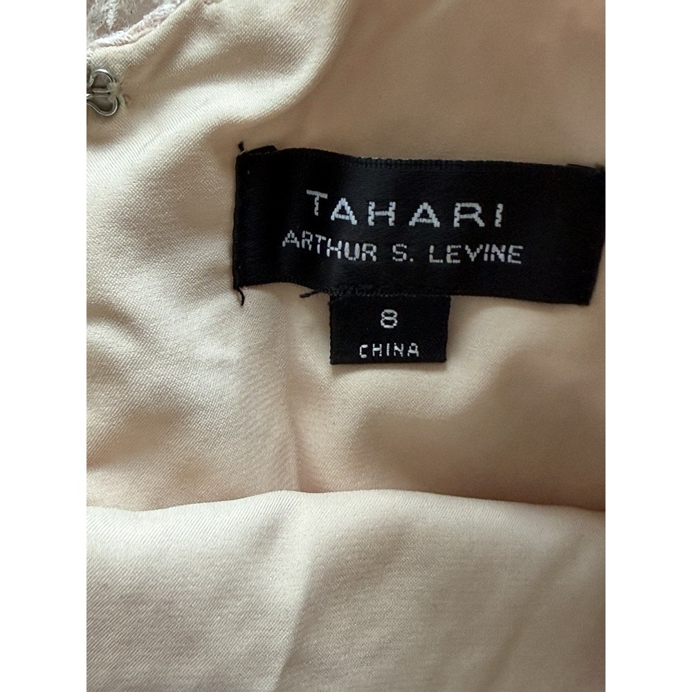 Tahari Arthur S Levine Ribbon Trim Metallic Lace Fit & Flare Dress, Size 8 EUC - Picture 5 of 5